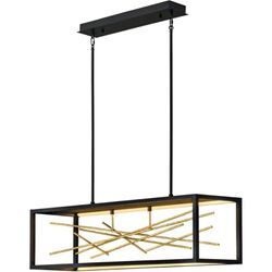 Hängeleuchte Metall led h: max. 122,6 cm in Schwarz Gold länglich warmweiß 3000 k 5980 lm Modern