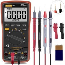 Dolaso - Digitales Multimeter, Display-Tasten-Design, automatische Reichweite, Elektriker, Temperatur, Kapazität, Voltmeter mit Krokodilklemme,