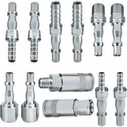 S-giant Luftanschlüsse, 12 Stück Luftanschlüsse, 1/4 Zoll bsp Luftschlauchanschlüsse für 6 mm, 8 mm und 10 mm Schläuche