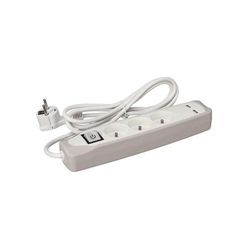 3-FACH-STECKDOSENLEISTE MIT SCHALTER - 2 USB-PORTS - GRAU/WEIß - KABEL: 1.5 m - STECKER-TYP E (FRANZÖSISCHES SYSTEM)