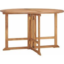 Garten-Esstisch Klappbar Ø110x75 cm Massivholz Teak Vidaxl