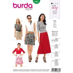 burda Schnitt 6682 "Rock in A-Linie-Form"