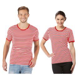 Kurzärmeliges Ringelshirt "Red Stripes" unisex