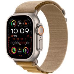 Smartwatch APPLE "Watch Ultra 2 (2024) GPS + Cellular", beige (natur), Smartwatches, 49mm, Cellular, L, Alpine Loop