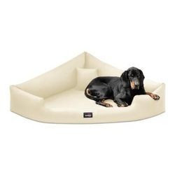 Tierlando ® TRIVIA - Orthopädisches Eckhundebett creme 1,2 m, 25 cm, 1,2 m