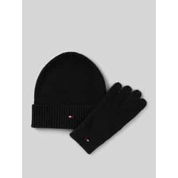 Beanie und Handschuhe im Set mit Kaschmir-Anteil