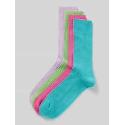 Socken mit Strukturmuster Modell 'Ribbed Color' im 3er-Pack