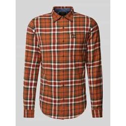 Slim Fit Freizeithemd mit Label-Patch Modell 'Lumberjack'