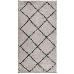 Teppich Shaggy Hochflor Modern Beige und Anthrazit 80x150 cm Vidaxl