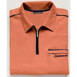 Poloshirt CATAMARAN "Kurzarm-Poloshirt", Herren, Gr. 52/54, orange (terrakotta), 100% Baumwolle, unifarben, ohne Ausschnitt, Shirts