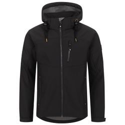 Softshelljacke DEPROC ACTIVE "PEAK CREEK MEN", Herren, Gr. M (50), schwarz, 96% Polyester; 4% Elasthan, sportlich, Langarm mit Gummizug, Jacken, auch in Großen Größen erhältlich