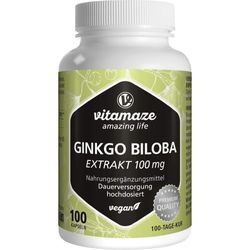 Ginkgo Biloba 100 mg Hochdosiert Vegan 100 ST