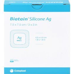 Biatain Silicone Ag Schaumverband 7.5x7.5 cm 5 ST