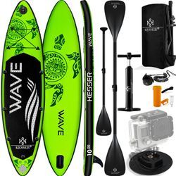 KESSER® Aufblasbares SUP Board Set Stand Up Paddle Board Premium Surfboard Wassersport 6 Zoll Dick Komplettes Zubehör 130kg