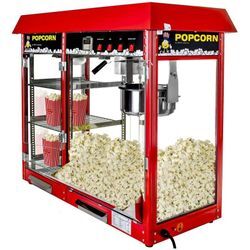 Popcornmaschine Popcornmaker Popcornautomat 1700W 5kg/h beheizte Kammer rot