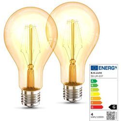 2x led Leuchtmittel Filament Vintage Industrie Lampe E27 Retro Glühbirne ST64 4W - B.k.licht