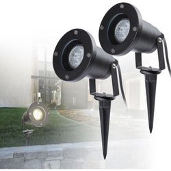 8er Pack Gartenstrahler mit Erdspieß, 4w GU10 led Warmweiß Gartenbeleuchtung mit Stecker, IP65 Wasserdicht Aussen-Leuchte für Terrassen Balkone Rasen