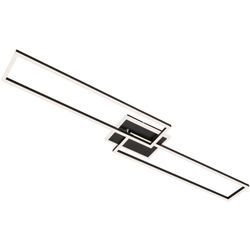 Frame led Deckenleuchte, Fernbedienung, Dimmbar, cct Farbtemperatursteuerung, Schwenkbar, schwarz, 110 x 24,8 x 8 cm - Briloner