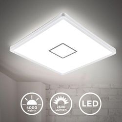 Led Deckenlampe ultraflach Wohnzimmer Panel Deckenleuchte Flur Slim weiß silber - B.k.licht