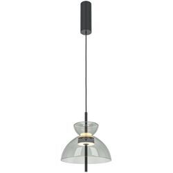 Licht-erlebnisse - Hängelampe Metall Rauchglas led h: max. 348 cm Schwarz Grau warmweiß 3000 k 1200 lm Modern