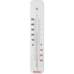 Innen-/Außen-Thermometer 29 cm Metall weiß