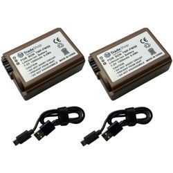 Trade-shop - 2x Li-Ion Kamera-Akku 7,2V 1300mAh + Typ-C Ladekabel für Sony Alpha NEX-6B NEX-6LB NEX-F3B NEX-F3Y NEX-3NL/W SLT-A35B SLT-A55VB SLT-A33B