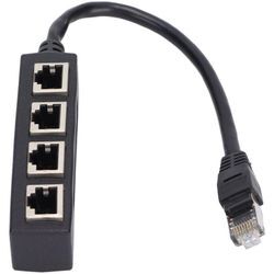 Sjqka - bis 4 Port RJ45-Splitter-Adapter, reibungslose Übertragung, hervorragende Verbindung, Netzwerkkabel-Adapter