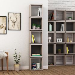 Decortie Multi Modern Bücherregal Display Unit Mokka Grau Anthrazit Grau Hoch 167cm