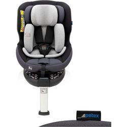 Autokindersitz PETEX "King, mit Isofix, grau", grau, Baby, Kindersitze, ISOFIX-Befestigung & Stützfuß oder mit 3-Punkt-Gurt des Fahrzeugs