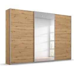 Schwebetürenschrank RAUCH "Kleiderschrank Schrank Garderobe BESTSELLER KOLUNA mit Spiegel", braun (eiche artisan), B:271cm H:210cm T:62cm, Holzwerkstoff, Schränke, inkl. 2 Innenschubladen sowie extra Einlegeböden MADE IN GERMANY