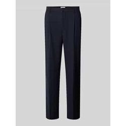 Tapered Fit Stoffhose mit Bundfalten