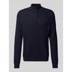 Regular Fit Pullover aus reiner Baumwolle mit Strukturmuster