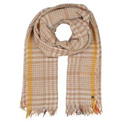 Fraas Schal Damen Wolle kariert, camel