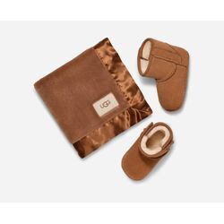 UGG® Classic Boot und Lovey Decke für Kinder in Brown, Größe 16, Veloursleder