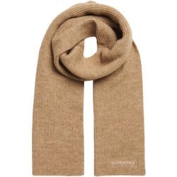 Strickschal SUPERDRY "SOFT RIB KNIT SCARF", toasted coconut braun, Damen, Materialmix, unifarben, Modetücher