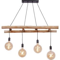 JUST LIGHT Hängeleuchte "EDGAR", beige (schwarz), H: 120cm, Lampen, Leiter Optik, Abhängung verstellbar - Reutlinger Verschluss, Esszimmerlampe Hängeleuchte Pendelleuchte Designerlampe