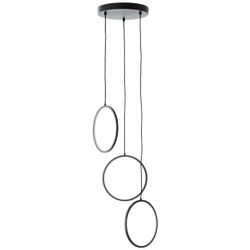 BRILLIANT LED Pendelleuchte "Chaumont", Höhe 150 cm, Ausl. 45 cm, 3100 lm, Aluminium, schwarz, Lampen, schwarz, Ø 28cm