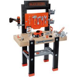 Spielwerkbank SMOBY "Black + Decker Werkbank Center", bunt (schwarz, orange), Rollenspielzeug, KinderB:79cm H:103cm T:34cm, Kunststoff, B:79cm H:103cm T:34cm