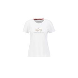 T-Shirt ALPHA INDUSTRIES "Alpha Industries Women - T-Shirts Crystal T Wmn" Gr. L, weiß Damen Shirts