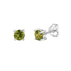 Paar Ohrstecker VIVANCE "925-Sterling Silber rhodiniert Peridot", weiß (weiß, grün), Ohrringe, Damen, ONE-SIZE, Silber 925 (Sterlingsilber)