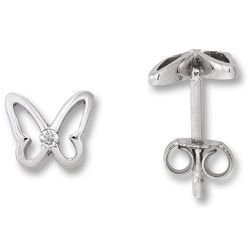 Paar Ohrhänger ONE ELEMENT "Zirkonia Schmetterling Ohrringe Ohrstecker aus 925 Silber", silber, Ohrringe, Damen, Kinder, Silber 925 (Sterlingsilber), Damen Silber Schmuck Schmetterling