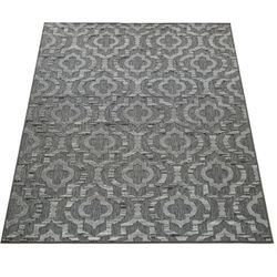 Teppich PACO HOME "Stilo 861", grau, B:200cm H:12mm L:290cm, Polypropylen, Teppiche, Kurzflor, 3D-Design, In- und Outdoor geeignet, Wohnzimmer