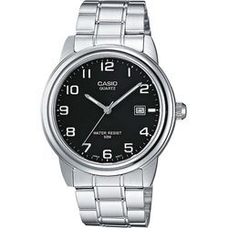 Quarzuhr CASIO TIMELESS COLLECTION "MTP-1221A-1AVEG", silber (edelstahlfarben), Armbanduhren, Damen, Armbanduhr, Herrenuhr, Damenuhr, analog, Datum, Neo-Display