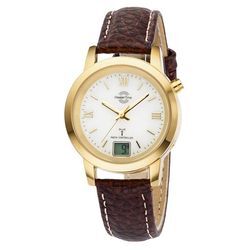 Funkuhr MASTER TIME "MTLA-10299-13L", braun, Armbanduhren, Damen, Armbanduhr, Quarzuhr, Damenuhr, Datum,Langzeitbatterie