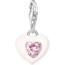 Charm Herz THOMAS SABO "rosa, 1915-041-9" Charms rosa (silberfarben, pink, rosa, rosa) Damen mit Zirkonia (synth.)