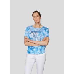 Print-Shirt RABE "RABE T-Shirt mit abstrakter Musterung" Gr. 42, blau (hellblau) Damen Shirts