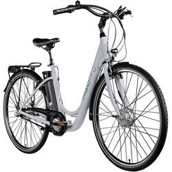 E-Bike AGON "Aurora" E-Bikes Gr. 48cm, 28 Zoll (71,12cm), grau (telegrau) Pedelec, Elektrofahrrad für Damen u. Herren