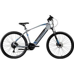 E-Bike ZÜNDAPP "Z808" Gr. 48, silber (silber, blau), E-Bikes, 48cm, 29 Zoll (73,66cm), Pedelec, Elektrofahrrad für Damen u. Herren, MTB