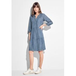 Sommerkleid CECIL, Damen, Gr. XL (44), US-Größen, blau (mid blau wash), Stoff, 100% Lyocell, bedruckt, casual, gerade knielang, Rundhals, 3/4-Ärmel Bündchen, Kleider, knielang