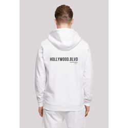 Kapuzenpullover F4NT4STIC "Hollywood blvd HOODIE" Gr. L, weiß, Herren, Obermaterial: 50% Baumwolle, 50% Polyester, Pullover, Print